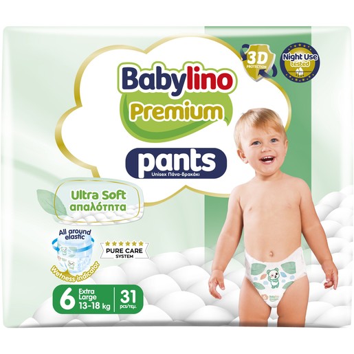 Babylino Premium Ultra Soft Pants Νο6 Extra Large (13-18kg) 31 Τεμάχια