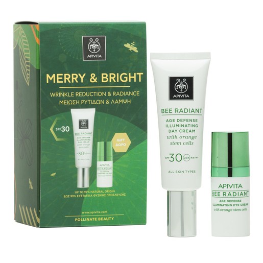 Apivita Πακέτο Προσφοράς Merry & Bright Bee Radiant Age Defence Illuminating Day Cream Spf30, 40ml & Bee Radiant Eye Cream 15ml Apivita Πακέτο Προσφοράς Merry & Bright Bee Radiant Age Defence Illuminating Day Cream Spf30, 40ml & Bee Radiant Eye Cream 15ml