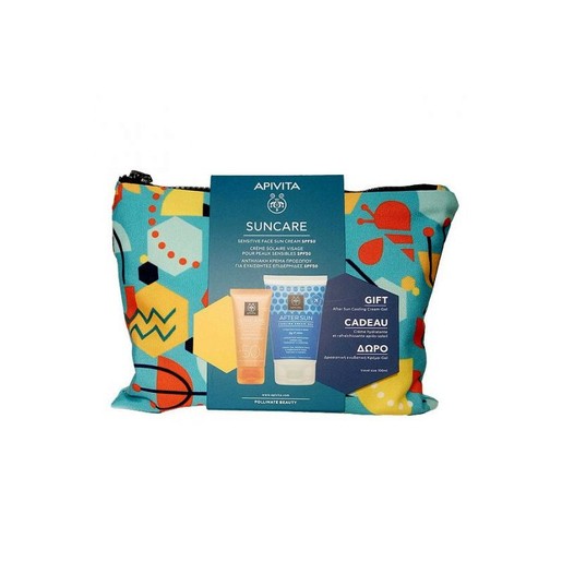 Apivita Πακέτο Προσφοράς Suncare Sensitive Face Cream Spf50, 50ml & Δώρο After Sun Cooling Cream Gel 100ml & Νεσεσέρ Apivita Πακέτο Προσφοράς Suncare Sensitive Face Cream Spf50, 50ml & Δώρο After Sun Cooling Cream Gel 100ml & Νεσεσέρ