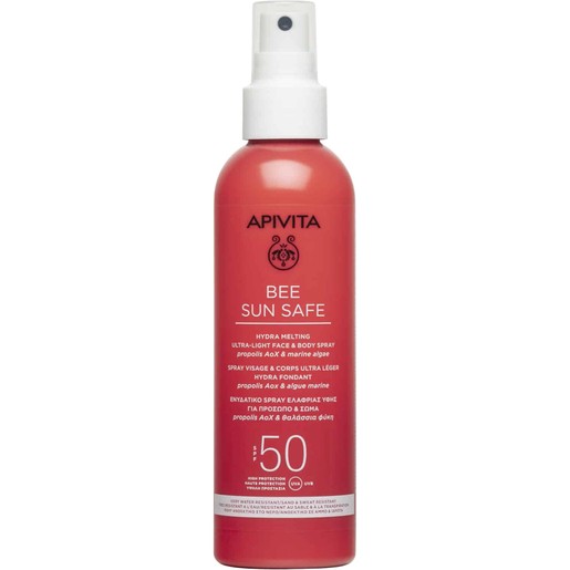 Apivita Bee Sun Safe Hydra Melting Ultra-Light Face & Body Spray With Marine Algae & Propolis Spf50, 200ml Apivita Bee Sun Safe Hydra Melting Ultra-Light Face & Body Spray With Marine Algae & Propolis Spf50, 200ml