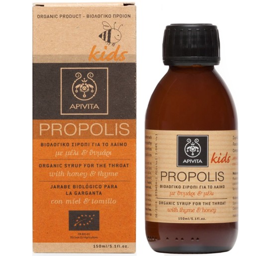Apivita Propolis Kids Organic Syrop For Throat With Honey & Thyme 150ml