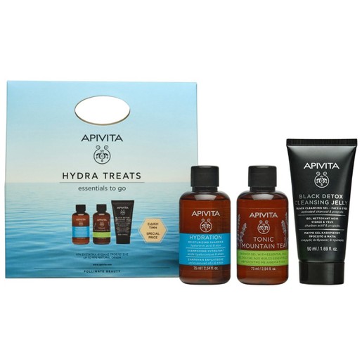Apivita Πακέτο Προσφοράς Hydra Treats Hydration Shampoo 75ml & Tonic Mountain Tea Shower Gel 75ml & Black Detox Face Cleansing Jelly 50ml Apivita Πακέτο Προσφοράς Hydra Treats Hydration Shampoo 75ml & Tonic Mountain Tea Shower Gel 75ml & Black Detox Face Cleansing Jelly 50ml