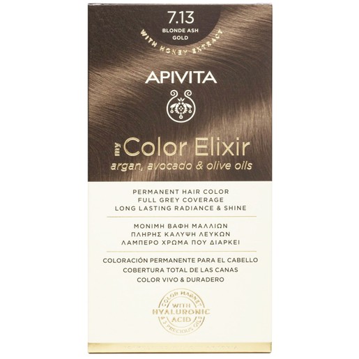 Apivita Promo My Color Elixir Permanent Hair Color - 7.13 Ξανθό Σαντρέ Μελί