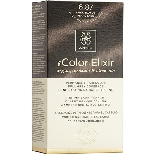 Apivita Promo My Color Elixir Permanent Hair Color - 6.87 Ξανθό Σκούρο Περλέ Μπεζ