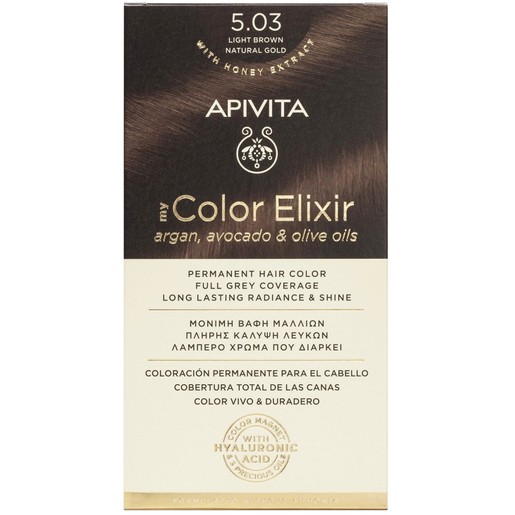Apivita Promo My Color Elixir Permanent Hair Color - 5.03 Καστανό Ανοιχτό Φυσικό Μελί