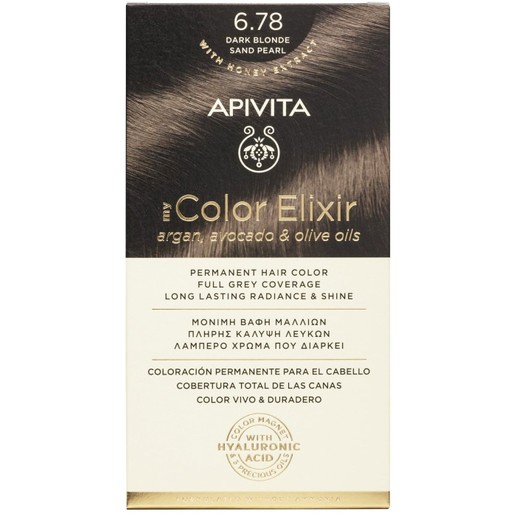 Apivita Promo My Color Elixir Permanent Hair Color - 6.78 Ξανθό Σκούρο Μπεζ Περλέ