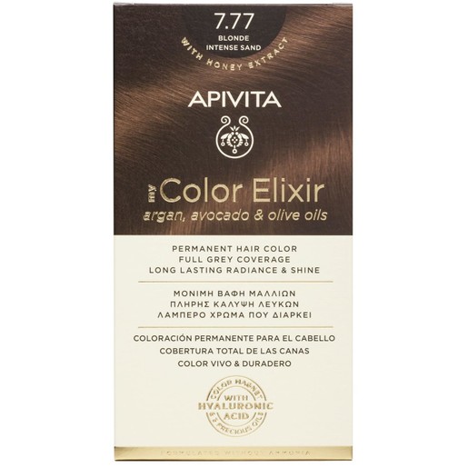 Apivita Promo My Color Elixir Permanent Hair Color - 7.77 Ξανθό Έντονο Μπεζ