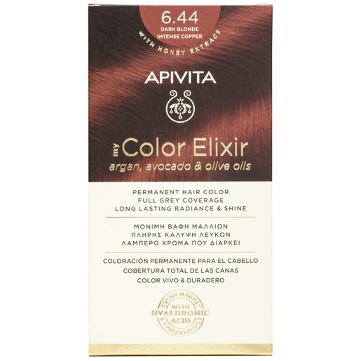 Apivita Promo My Color Elixir Permanent Hair Color - 6.44 Ξανθό Σκούρο Έντονο Χάλκινο