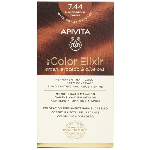 Apivita Promo My Color Elixir Permanent Hair Color - 7.44 Ξανθό Έντονο Χάλκινο