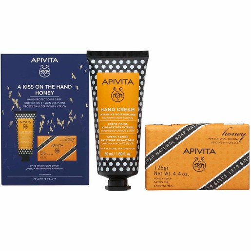 Apivita Πακέτο Προσφοράς A Kiss On The Hand Cream Moisturizing Honey 50ml & Natural Soap 125g