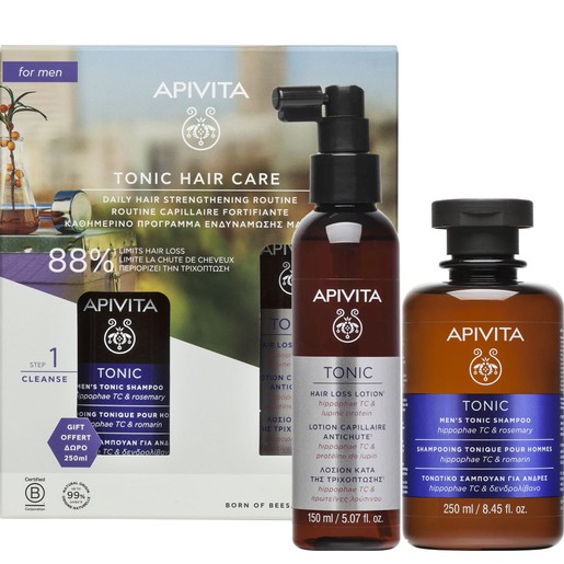 Apivita Promo Tonic Hair Loss Lotion 150ml & Δώρο Men\'s Tonic Shampoo 250ml