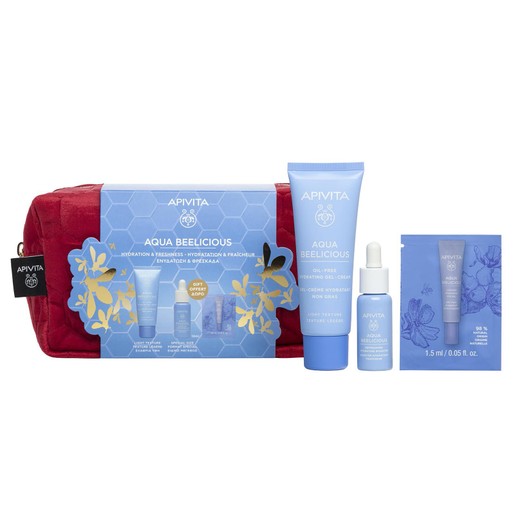 Apivita Promo Aqua Beelicious Oil-Free Hydrating Light Texture Gel-Cream 40ml & Refreshing Hydrating Face Booster 10ml & Δώρο Cooling Hydrating Eye Gel 1,5ml & Νεσεσέρ 1 Τεμάχιο