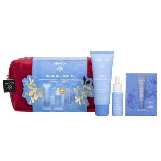 Apivita Promo Aqua Beelicious Oil-Free Hydrating Rich Texture Gel-Cream 40ml & Refreshing Hydrating Face Booster 10ml & Δώρο Cooling Hydrating Eye Gel 1,5ml & Νεσεσέρ 1 Τεμάχιο