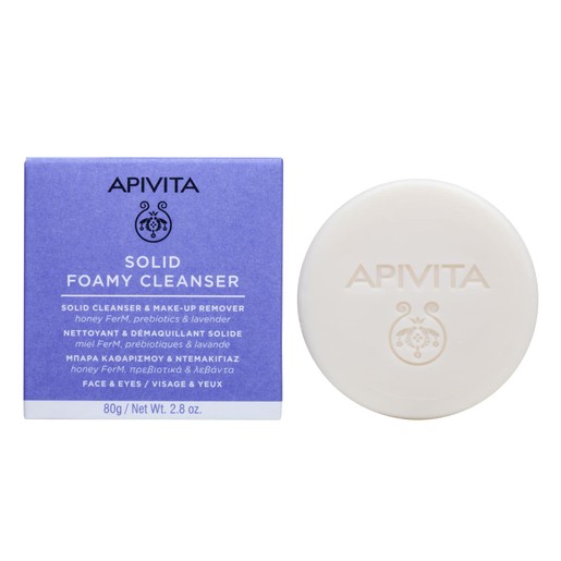 Apivita Solid Foam Cleanser & Make-Up Remover 80g Apivita Solid Foam Cleanser & Make-Up Remover 80g