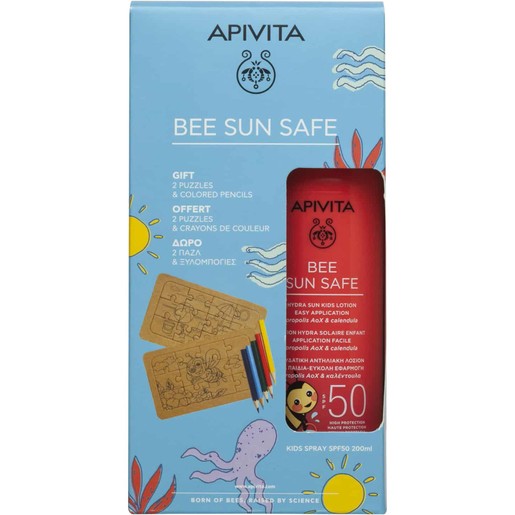 Apivita Promo Bee Sun Safe Hydra Sun Kids Lotion Spray Spf50, 200ml & Δώρο Puzzle 2 Τεμάχια & Δώρο Colored Pencils 5 Τεμάχια