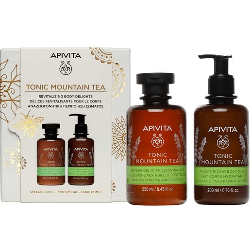 Apivita Promo Tonic Mountain Tea Shower Gel with Essential Oils 250ml & Moisturizing Body Milk 200ml Apivita Promo Tonic Mountain Tea Shower Gel with Essential Oils 250ml & Moisturizing Body Milk 200ml