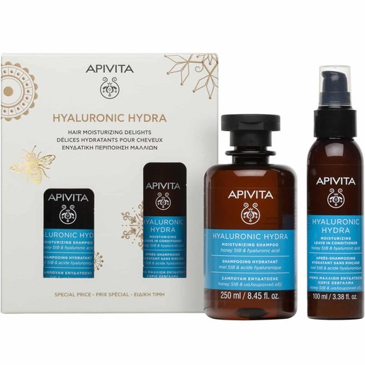 Apivita Promo Hyaluronic Hydra Moisturizing Shampoo with Hyaluronic Acid & Honey StB 250ml & Leave In Conditioner with Hyaluronic Acid & Honey StB 100ml