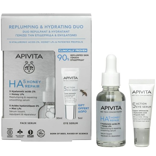 Apivita Promo Bee Tech Concentrates HA5 Honey Repair Serum 30ml & Δώρο 5-Action Eye Serum With White Lily 5ml
