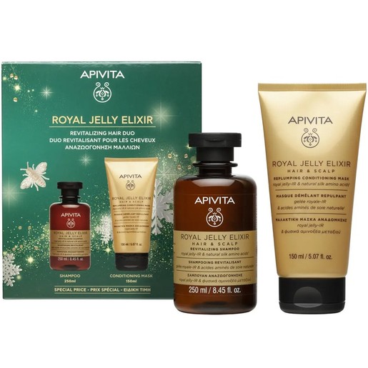 Apivita Promo Royal Jelly Elixir Hair & Scalp Replumping Conditioning Mask 150ml & Hair & Scalp Revitalizing Shampoo 250ml