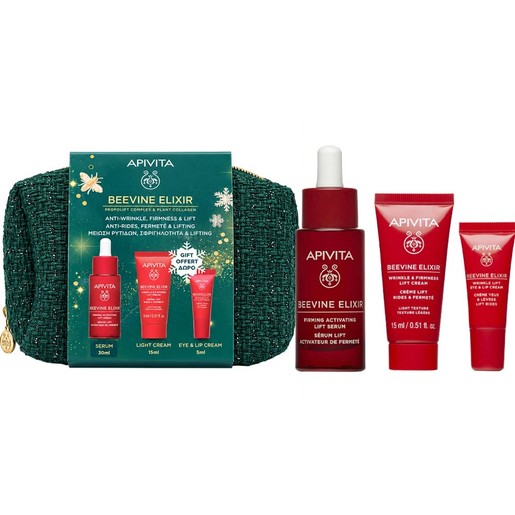 Apivita Promo Beevine Elixir Firming Activating Lift Serum 30ml & Δώρο Wrinkle & Firmness Lift Cream Light Texture 15ml & Δώρο Lift Eye & Lip Cream 5ml & Νεσεσέρ 1 Τεμάχιο