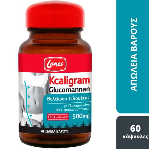 Lanes Kcaligram Glucomannan 500mg 60caps