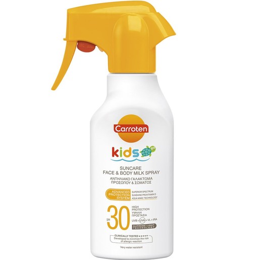 Carroten Kids Suncare Face & Body Milk Spray Spf30, 270ml
