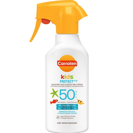 Carroten Kids Protect Plus Suncare Face & Body Milk Spray Spf50, 270ml