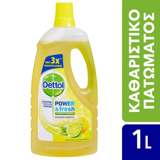 Dettol Power & Fresh Diluted Sparkling Lemon & Lime Burst 1Lt