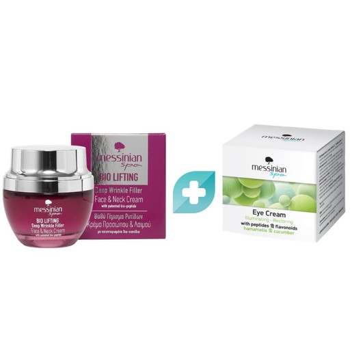 Messinian Spa Promo Eye Cream Illuminating & Restoring & Hamamelis & Cucumber 30ml & Δώρο Bio Lifting Deep Wrinkle Filler Face & Neck Cream 50ml