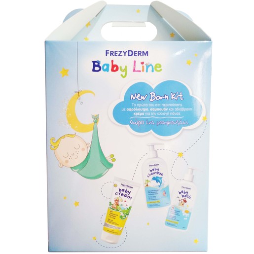 Frezyderm New Born Kit Baby Cream 175ml, Baby Shampoo 300ml, Baby Bath 300ml & Δώρο Ένα Μπουρνουζάκι για Αγόρια Frezyderm New Born Kit Baby Cream 175ml, Baby Shampoo 300ml, Baby Bath 300ml & Δώρο Ένα Μπουρνουζάκι για Αγόρια