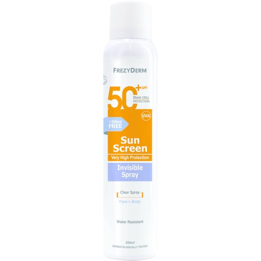 Frezyderm Sun Screen Invisible Spray Spf50+, 200ml Frezyderm Sun Screen Invisible Spray Spf50+, 200ml
