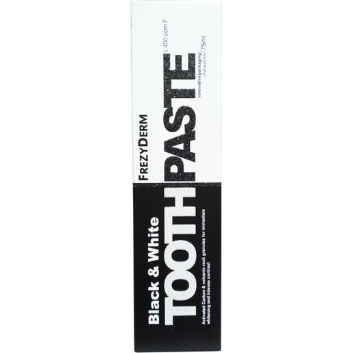 Frezyderm Black & White Toothpaste Οδοντόκρεμα που Απομακρύνει τις Χρώσεις Προσφέροντας Φυσική Λεύκανση & Στίλβωση 75ml Frezyderm Black & White Toothpaste Οδοντόκρεμα που Απομακρύνει τις Χρώσεις Προσφέροντας Φυσική Λεύκανση & Στίλβωση 75ml