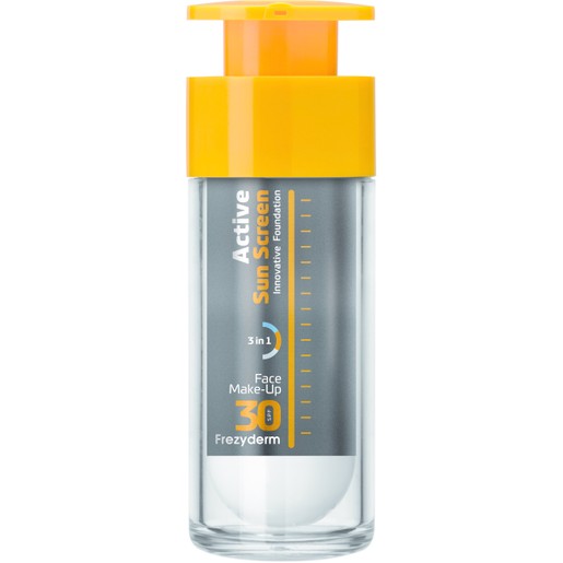 Frezyderm Active Sun Screen Face Make-Up Spf30, Αντηλιακό Make-Up Προσώπου Κατάλληλο για Όλες τις Δερματικές Αποχρώσεις 30ml Frezyderm Active Sun Screen Face Make-Up Spf30, Αντηλιακό Make-Up Προσώπου Κατάλληλο για Όλες τις Δερματικές Αποχρώσεις 30ml