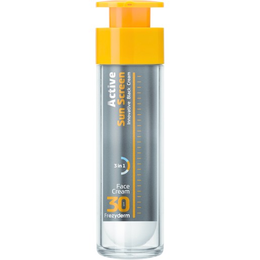 Frezyderm Active Sun Screen Face Cream Spf30, Ενεργή Αντηλιακή Κρέμα Προσώπου Υψηλής Προστασίας με Ειδική Μαύρη Χρώση 50ml Frezyderm Active Sun Screen Face Cream Spf30, Ενεργή Αντηλιακή Κρέμα Προσώπου Υψηλής Προστασίας με Ειδική Μαύρη Χρώση 50ml
