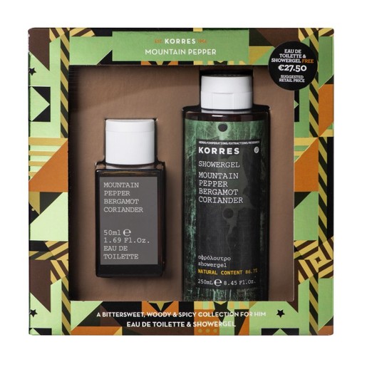 Korres Πακέτο Προσφοράς Mountain Pepper, Bergamot & Coriander Eau de Toilette 50ml & Δώρο Mountain Pepper Showergel 250ml Korres Πακέτο Προσφοράς Mountain Pepper, Bergamot & Coriander Eau de Toilette 50ml & Δώρο Mountain Pepper Showergel 250ml