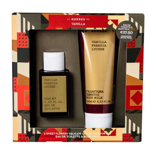 Korres Πακέτο Προσφοράς Vanilla, Freesia & Lychee Eau de Toilette 50ml & Δώρο Body Milk 125ml Korres Πακέτο Προσφοράς Vanilla, Freesia & Lychee Eau de Toilette 50ml & Δώρο Body Milk 125ml