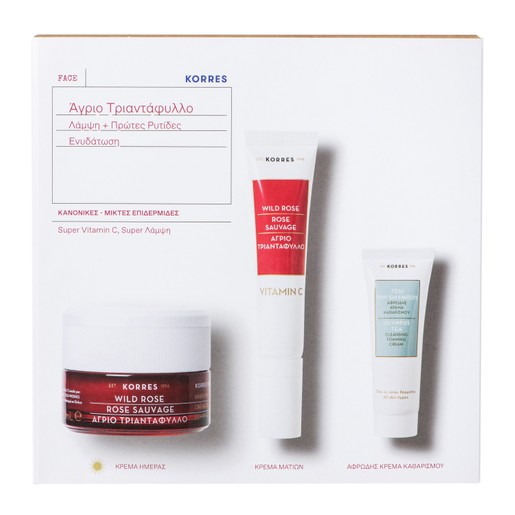 Korres Πακέτο Προσφοράς Wild Rose Face Day Cream Κανονικές Μικτές Επιδερμίδες 40ml, Eye Cream 15ml & Δώρο Cleansing Foaming 16ml Korres Πακέτο Προσφοράς Wild Rose Face Day Cream Κανονικές Μικτές Επιδερμίδες 40ml, Eye Cream 15ml & Δώρο Cleansing Foaming 16ml