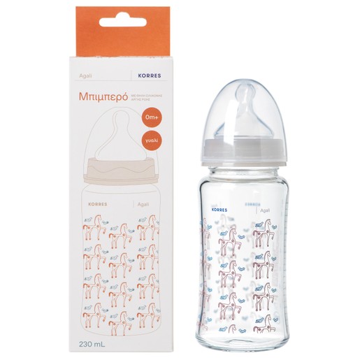 Korres Feeding Bottle from 0m+ with Slow Flow Silicone Teat , 230ml