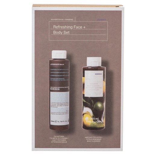 Korres Promo Καλέντουλα & Ginseng Refreshing Face & Body Set Aftershave Balm 200ml & Renewing Body Cleanser Citrus 250ml σε Ειδική Τιμή Korres Promo Καλέντουλα & Ginseng Refreshing Face & Body Set Aftershave Balm 200ml & Renewing Body Cleanser Citrus 250ml σε Ειδική Τιμή
