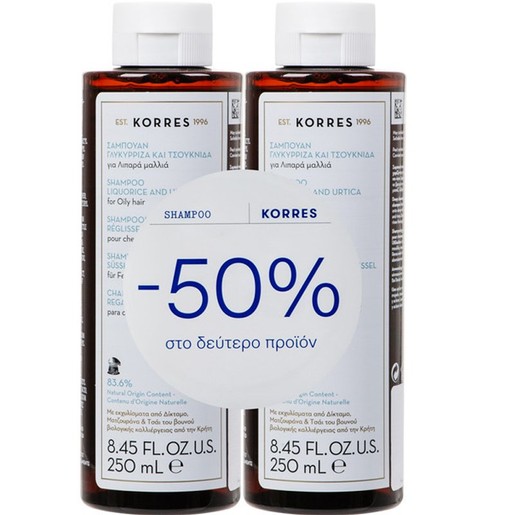 Korres Promo Shampoo Liquorice & Urtica 500ml (2x250ml)