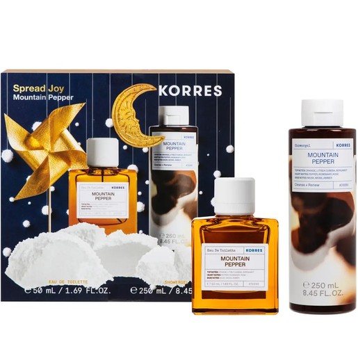 Korres Promo Eau De Toilette Mountain Pepper 50ml & Cleanse & Renew Shower Gel 250ml