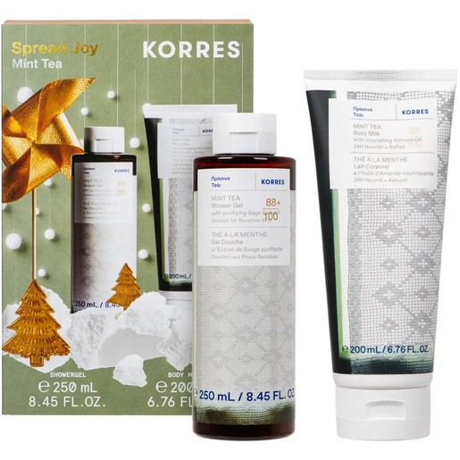 Korres Promo  Purifying Sage Extract Mint Tea Shower Gel 250ml & 24h Nourish With Almond Oil Body Milk 200ml
