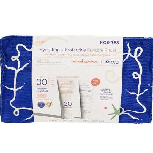 Korres Promo Yoghurt  Sunscreen Face Cream Protect & Hydrate Spf30, 50ml & Δώρο Foaming Cream Cleanser with Pre + Probiotics 20ml & Νεσεσέρ 1 Τεμάχιο