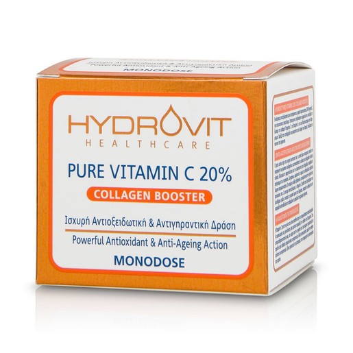 Hydrovit Pure Vitamin C 20% Collagen Booster Ενυδατικός Αντιοξειδωτικός Ορός Αντιγηραντικής Φροντίδας 60 Monodoses