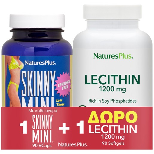 Natures Plus Πακέτο Προσφοράς Skinny Mini 90veg.caps & Δώρο Lecithin 1200mg 90 Softgels Natures Plus Πακέτο Προσφοράς Skinny Mini 90veg.caps & Δώρο Lecithin 1200mg 90 Softgels