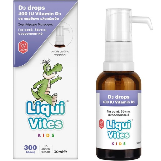 Vican Liqui Vites Kids Vitamin D3 400IU Drops 30ml