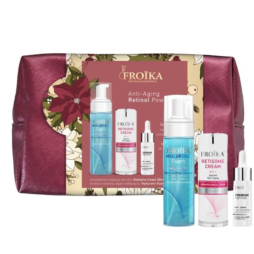 Froika Promo Anti-Aging Retinol Power Hyaluronic Foam 200ml & Retisome Cream 30ml & Δώρο Premium Night Drops 10ml & Δώρο Νεσεσέρ 1 Τεμάχιο