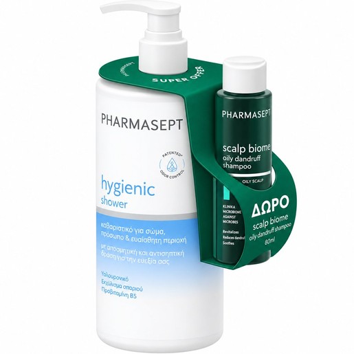 Pharmasept Promo Hygienic Shower 1L & Δώρο Scalp Biome Oily Dandruff Shampoo 80ml