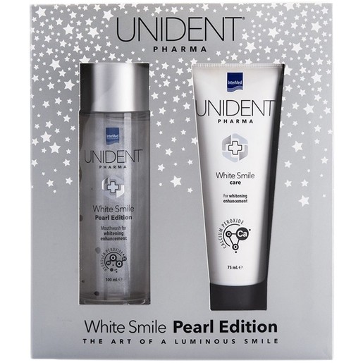 Intermed Promo Unident Pharma White Smile Pearl Edition Whitening Mouthwash 100ml & White Smile Care 75ml