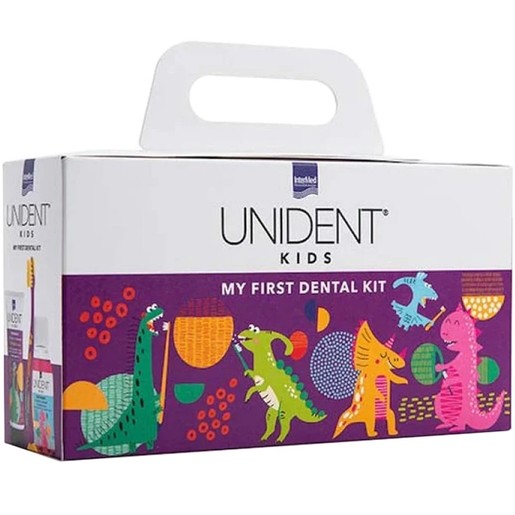 Intermed Unident Kids Promo Toothpaste 1400ppm Fluoride 6+ Years Bubblegum Flavor 50ml & Mouthwash 100ppm Fluoride Bubblegum Flavor 100ml & 3+ Years Children\'s Toothbrush 1 Τεμάχιο - Μώβ